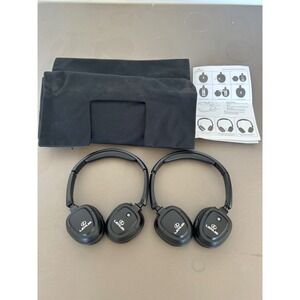 Lexus Two-Channel Wireless Infrared Headphones Set of 2 Black with Pouch Manual